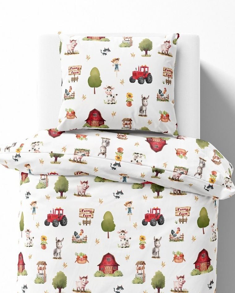 Farma, 2-częściowy komplet pościeli bawełnianej, 160-200 cm