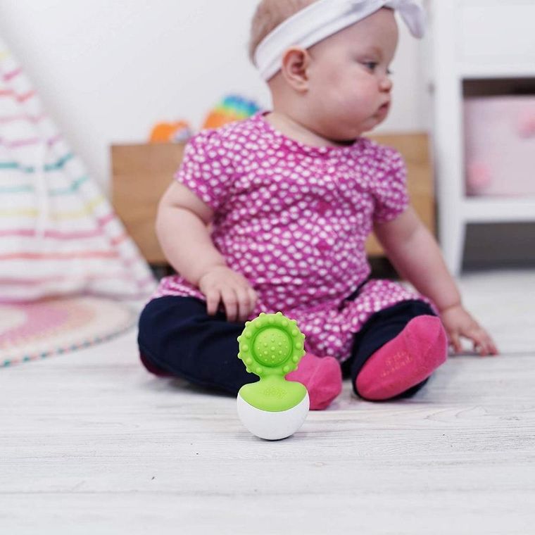 Fat Brain Toy Co, Dimpl, wańka wstańka, gryzak, zielony