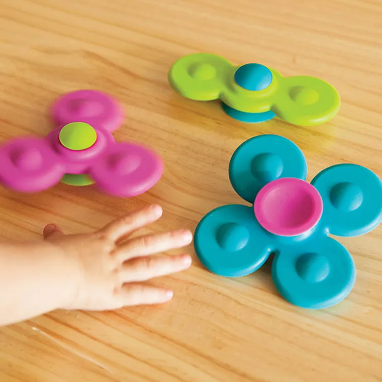 Fat Brain Toy Co, Wirujące Przyssawki, spiner, 3 szt.