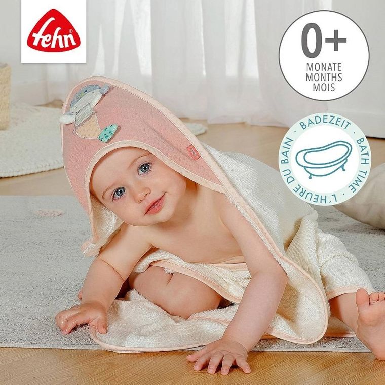 Fehn, Morze, ręcznik z kapturem, syrenka, 80-80 cm