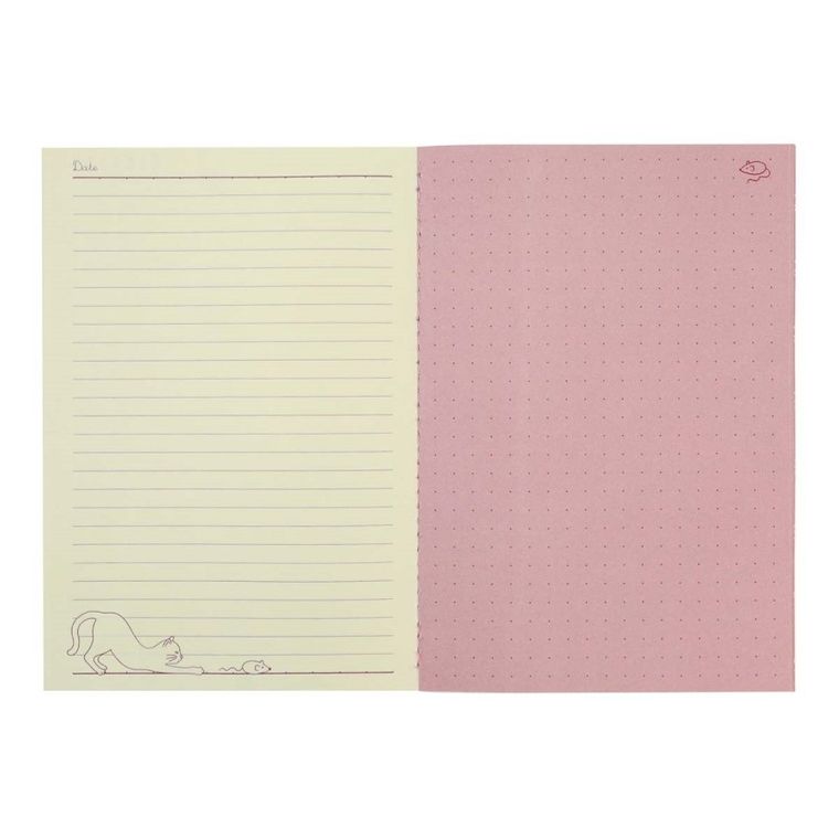 Felines, Koty, średni zeszyt, Stay Pawsitive, różowy, 1 szt.