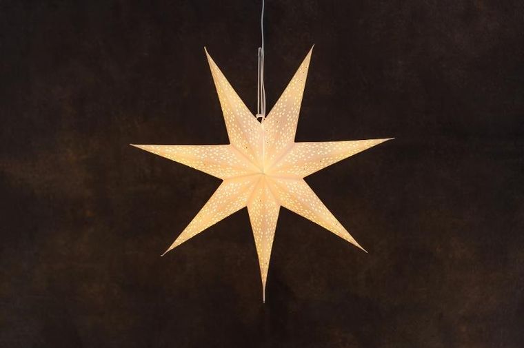 Finnlumor, gwiazda papierowa z ażurowym wzorem, 7-ramienna, 75 cm