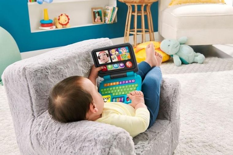 Fisher-Price, Edukacyjny Laptop "Porozmawiajmy", interaktywna zabawka niemowlęca