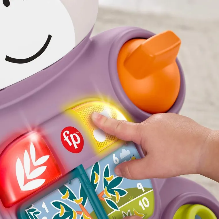 Fisher-Price, Fioletowa Małpka Chodzik, pchacz interaktywny