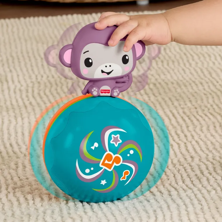 Fisher-Price, Fioletowa Małpka, Piłeczka do raczkowania, zabawka aktywizująca dla niemowląt