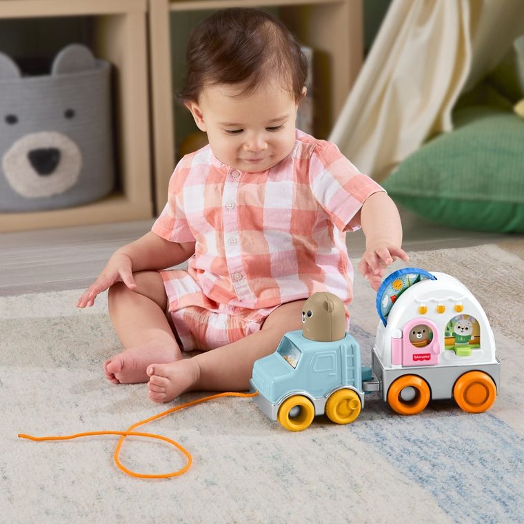 Fisher-Price, Leśni Przyjaciele, Kamper do ciągnięcia, zabawka niemowlęca