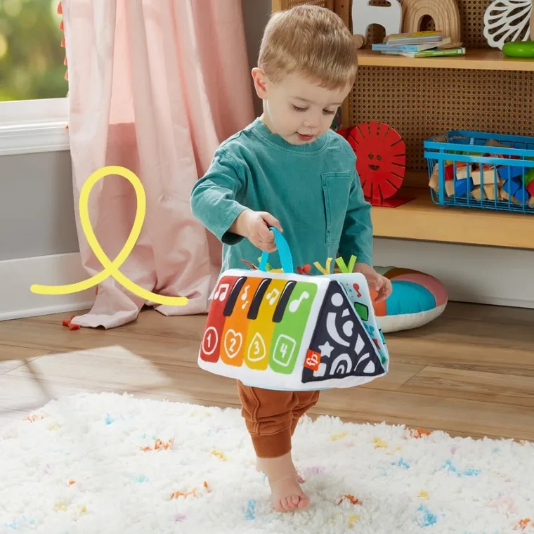 Fisher-Price, Miękkie pianinko „Baw się i kop”, zabawka niemowlęca