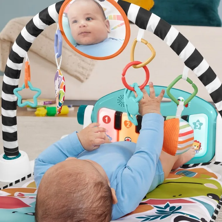 Fisher-Price, Muzyczne zwierzątka, mata edukacyjna z pianinkiem, zabawka niemowlęca