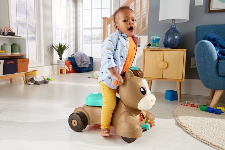 Fisher-Price, Spacerowy kucyk Pchacz-Jeździk, zabawka 3w1