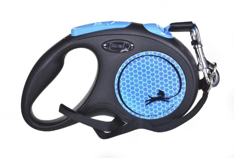 Flexi, New Neon, smycz automatyczna, rozmiar M, 5 m, niebieska