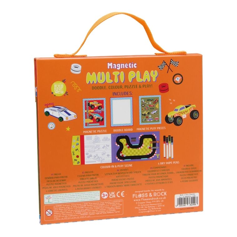 Floss & Rock, Auta, zestaw magnetycznych i plastycznych zabaw 4 w 1