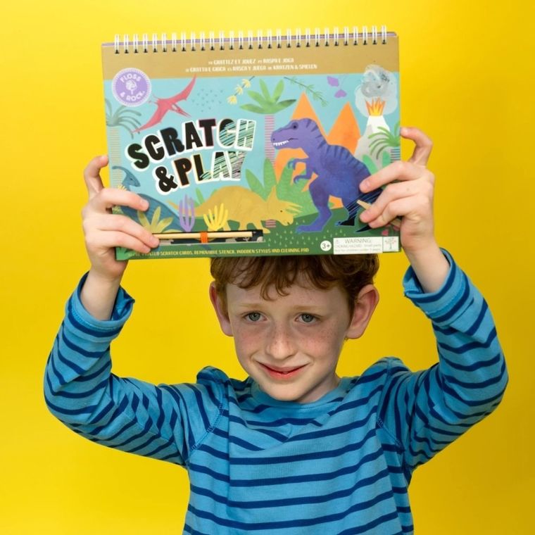 Floss & Rock, Dinozaury, zdrapywanka z rysikiem