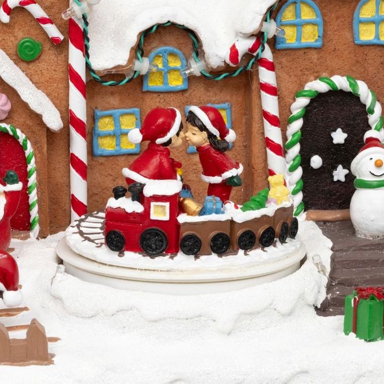 Fééric Lights and Christmas, scenka świąteczna, fabryka prezentów, ruchoma z dźwiękiem, 23,2-24,5 cm