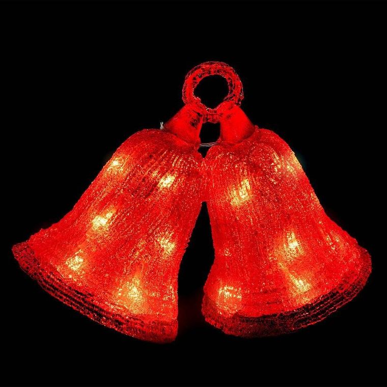 Fééric Lights And Christmas, świąteczne dzwonki LED, czerwone