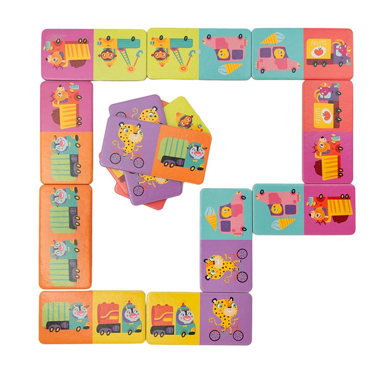 Funny Games, Traffic, zestaw 4w1, puzzle + memory + domino + fiszki, 124 elementy