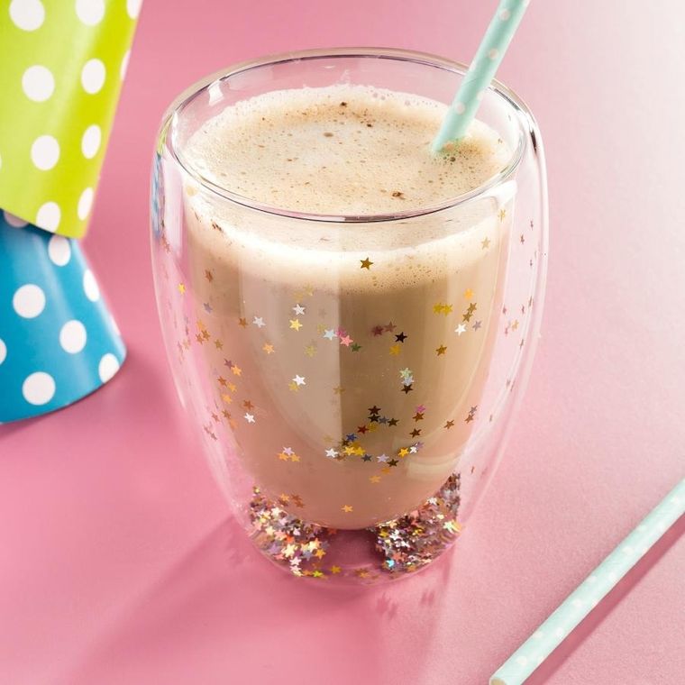 Gadget Master, gwiezdna szklanka, cekiny, podwójne ścianki