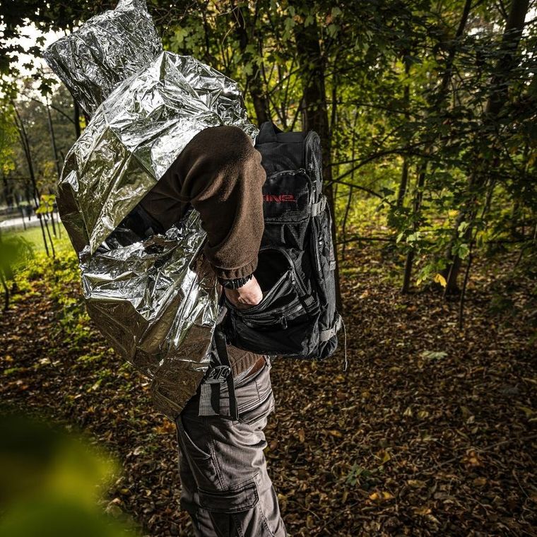 Gadget Master, outdoorowy płaszcz termiczny, płaszcz z kapturem