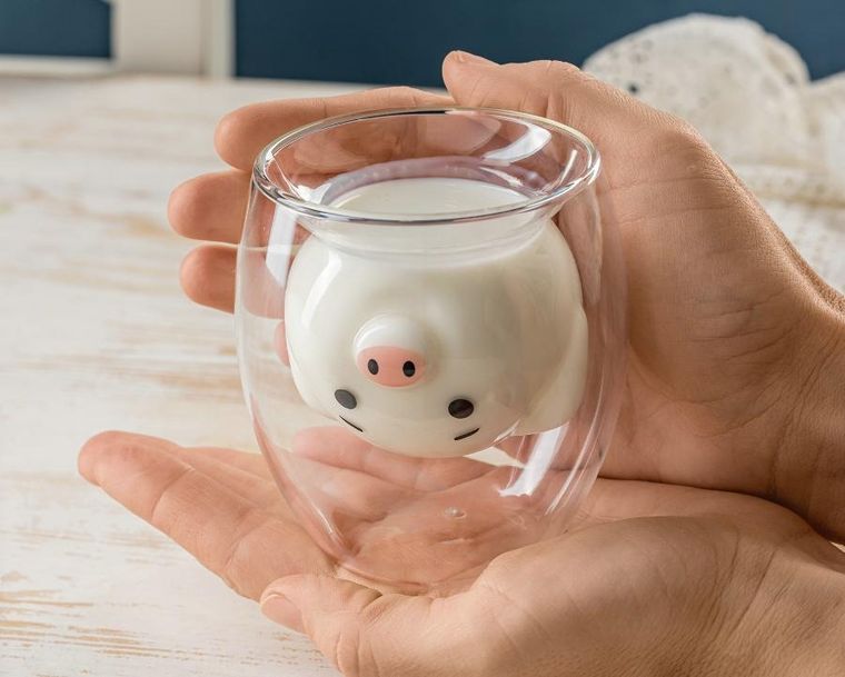 Gadget Master, szklanka, świnka