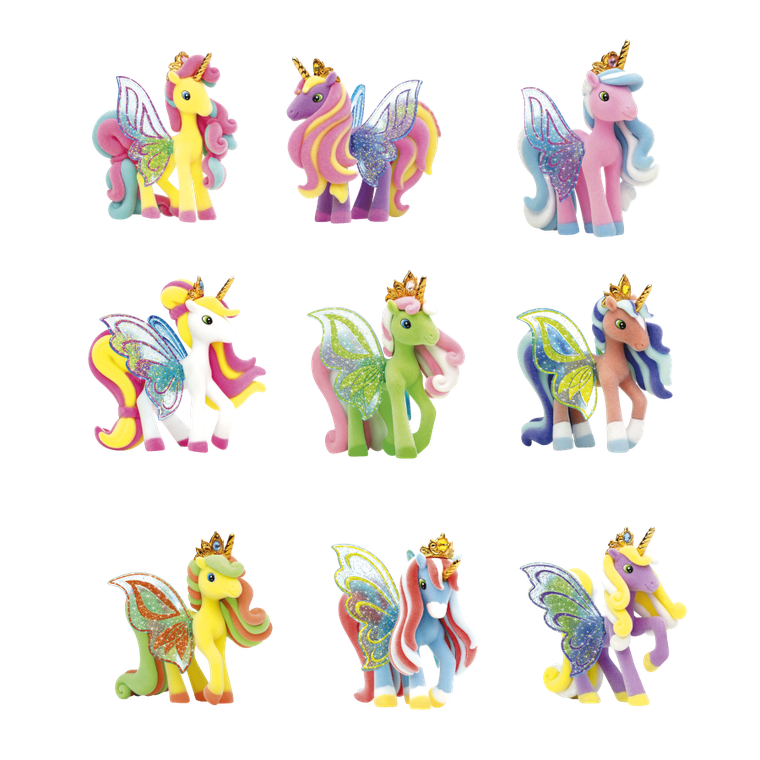 Galupy, Skrzydlate Jednorożce, brokatowa figurka z kryształkiem Swarovskiego, 1 szt.