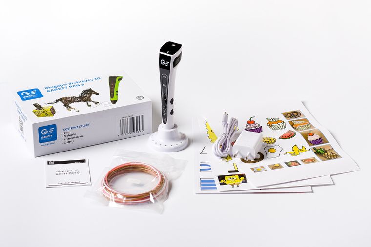 Garett, drukarka 3D, długopis, Pen5, biały