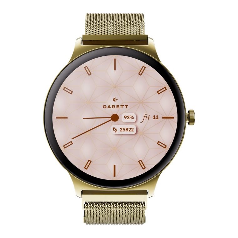 Garett, Verona 2, smartwatch, złoty mesh