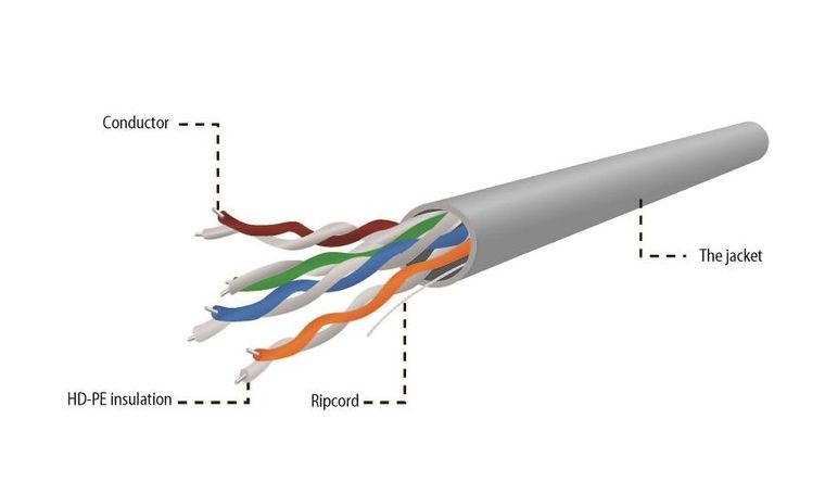Gembird, kabel UTP, kat. 5e, 100m, szary