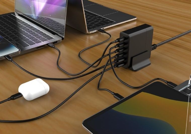 Gembird, ładowarka uniwersalna, 75W, GaN 2xUSB-A 4xUSB-C, szybkie ładowanie, czarna