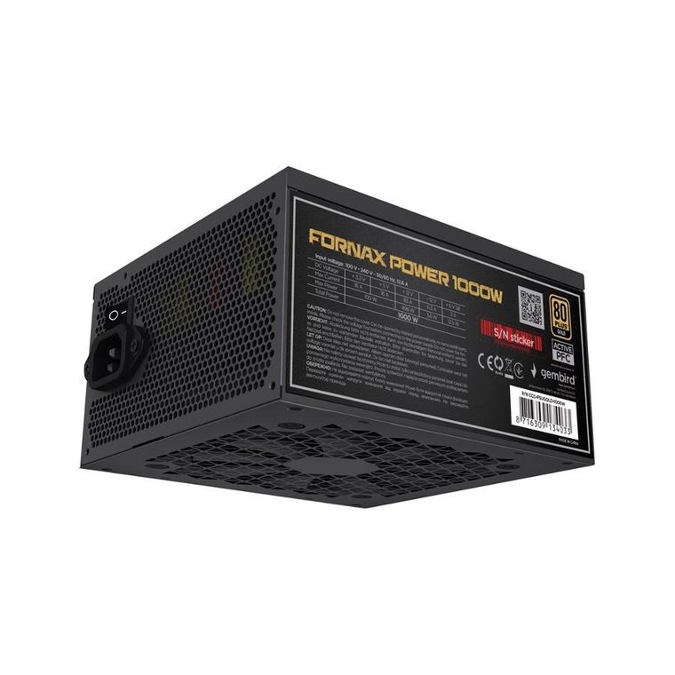 Gembird, zasilacz komputerowy, ATX 750W, aktywne PFC 12 cm, fan 80
