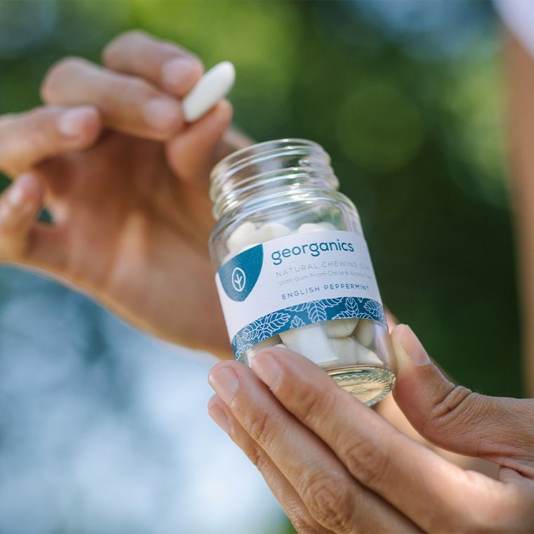 Georganics, naturalna guma do żucia, English Peppermint, 30 gum