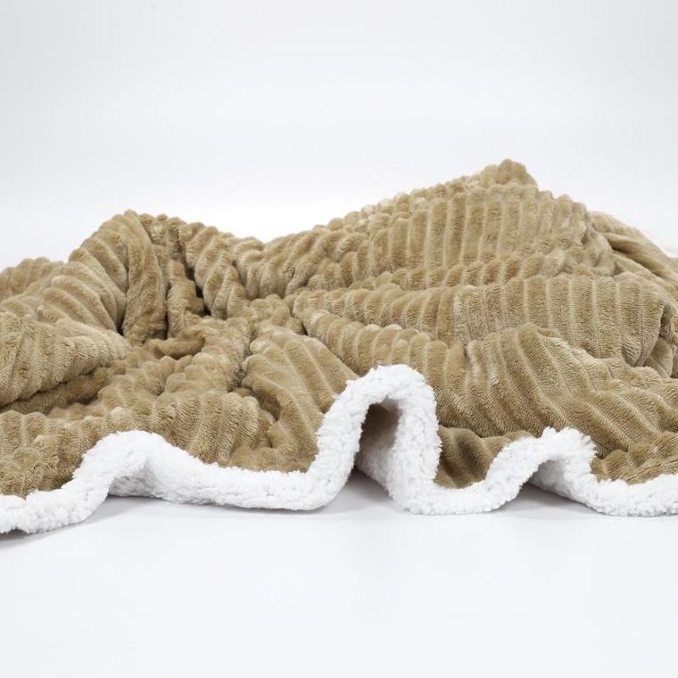 Giftdecor, koc dwustronny z barankiem, 130-170 cm