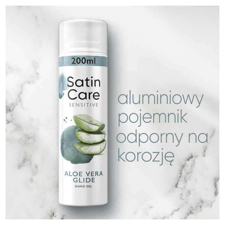 Gillette, Satin Care Sensitive, żel do golenia dla kobiet, 200 ml