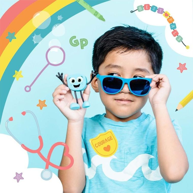 Glo Pals, Blair, postać do kąpieli i kostki sensoryczne świecące w wodzie, zestaw