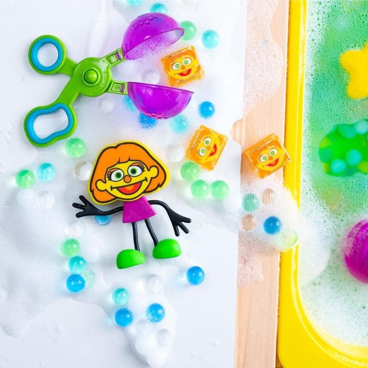 Glo Pals, Julia, postać do kąpieli i kostki sensoryczne świecące w wodzie, zestaw