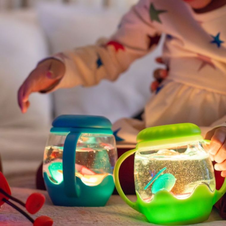Glo Pals, słoik sensoryczny do napełnienia wodą, turkusowy