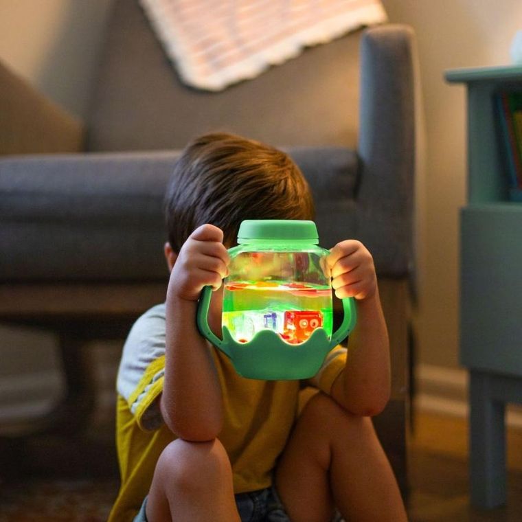 Glo Pals, słoik sensoryczny do napełnienia wodą, zielony