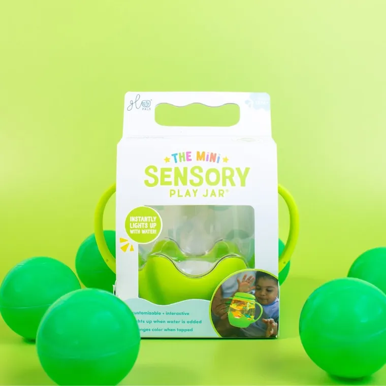 Glo Pals, słoik sensoryczny do napełnienia wodą, zielony