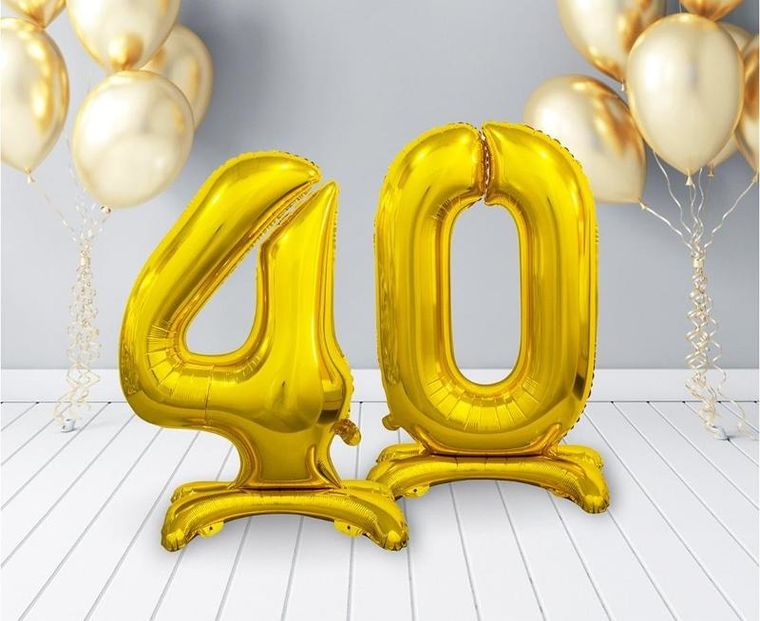Godan, balon foliowy B&C, cyfra stojąca 4, złota, 74 cm