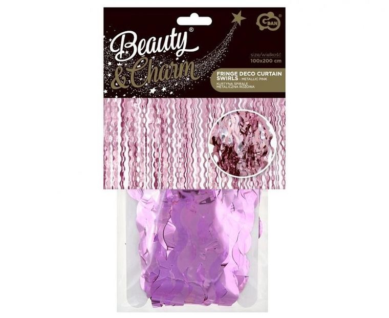 Godan, kurtyna spirale, metaliczna różowa, 100-200 cm