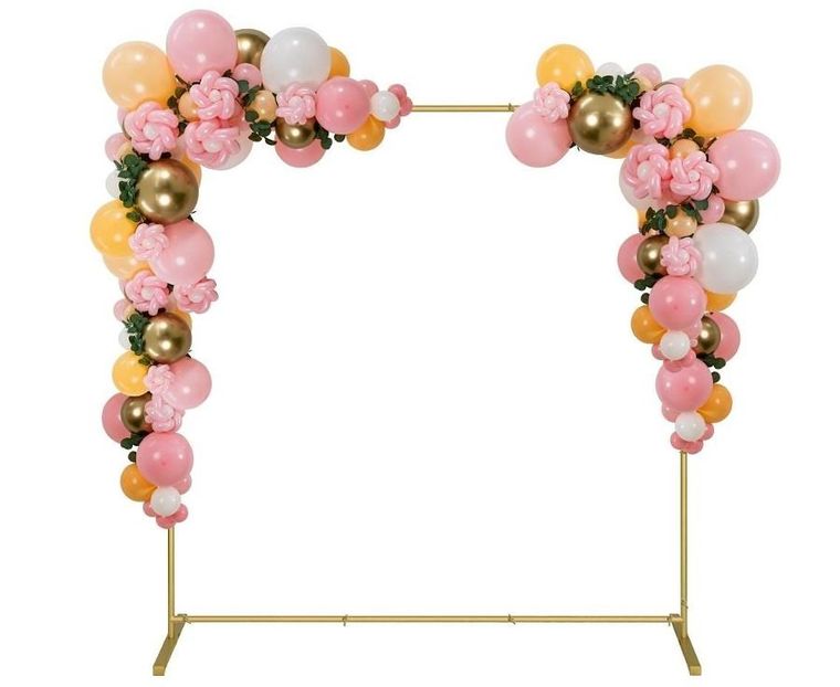 Godan, stelaż do dekoracji balonowej, kwadratowy, złoty, 210-210 cm