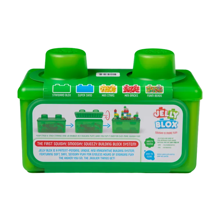 Goliath, Jelly Blox, Stash & Stack, elastyczne klocki z pudełkiem do przechowywania, 30 elementów