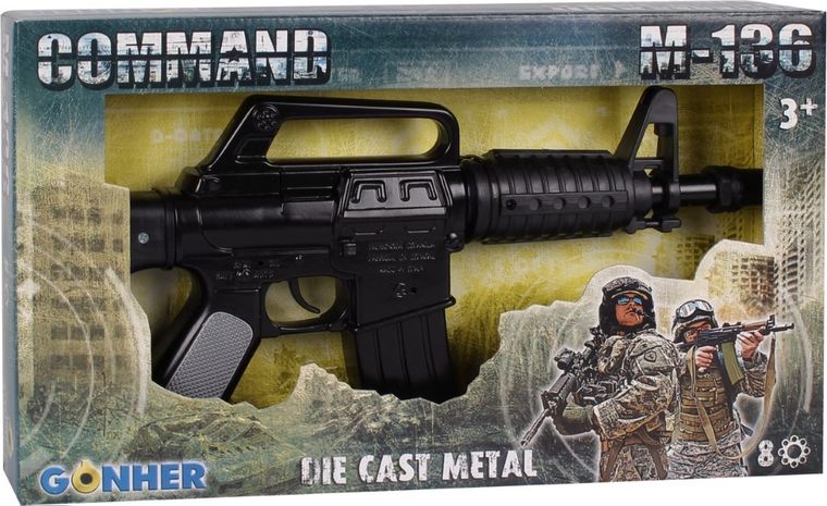 Gonher, karabin maszynowy, metalowy, 8 naboi