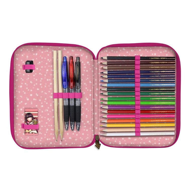 Gorjuss, Fairground, Carousel, podwójny piórnik z wyposażeniem