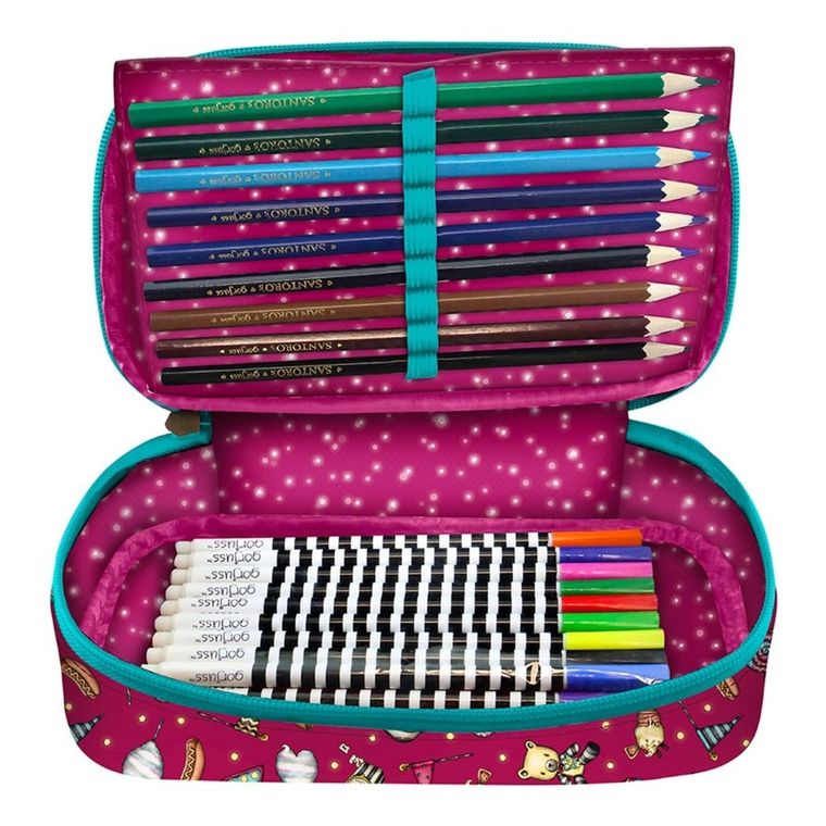 Gorjuss, Fairground, Fireworks, 4-częściowy piórnik z wyposażeniem, rozkładany