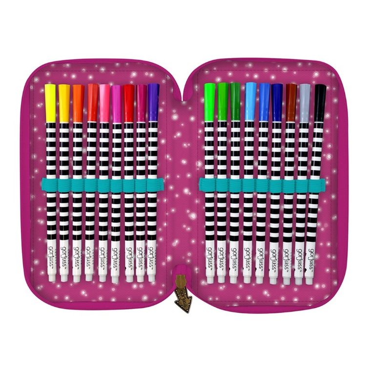 Gorjuss, Fairground, Fireworks, potrójny piórnik z wyposażeniem