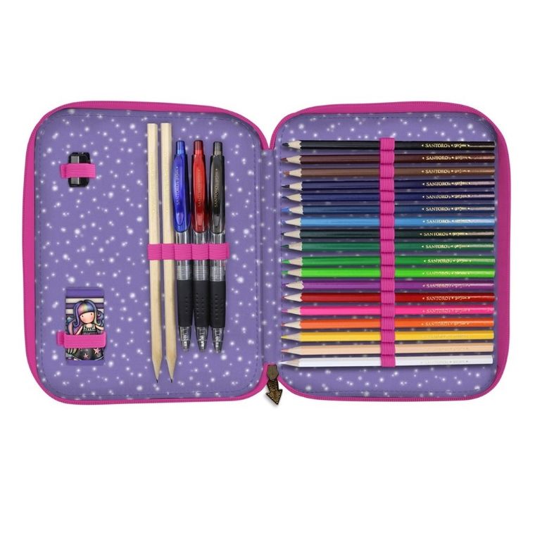 Gorjuss, Fairground, Up and away, podwójny piórnik z wyposażeniem