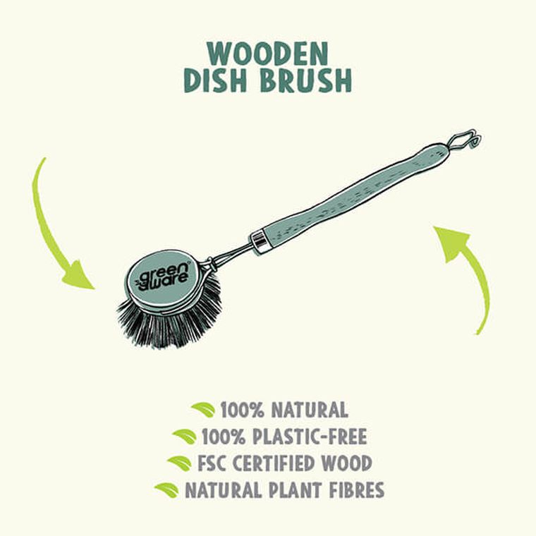 GreenAware, drewniana szczotka do mycia naczyń