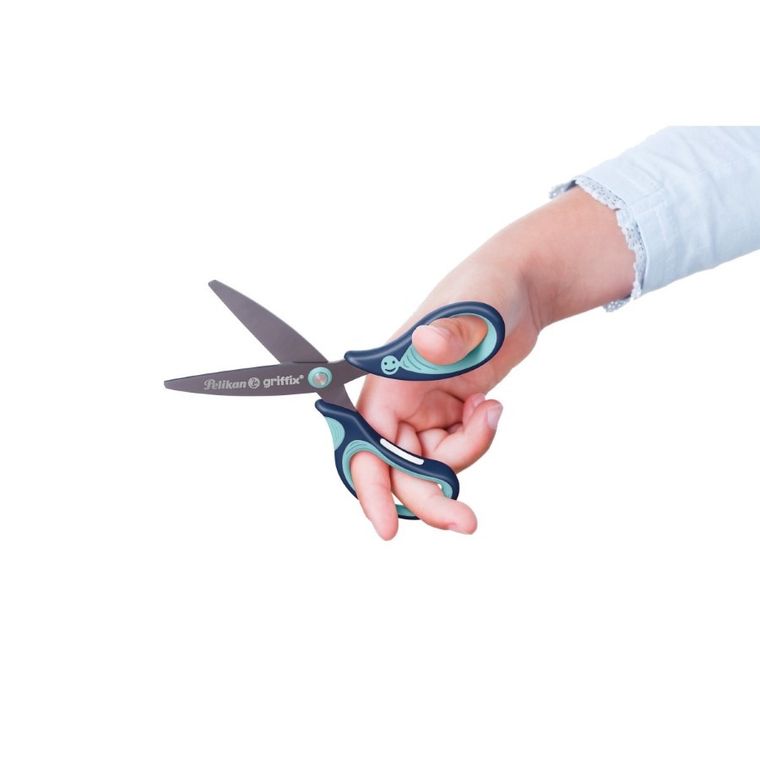 Griffix, nożyczki ergonomiczne, niebieskie