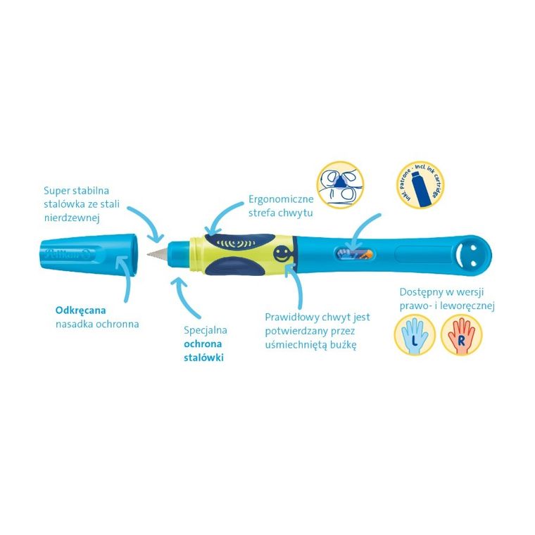 Griffix, pióro wieczne dla leworęcznych, Neon Black