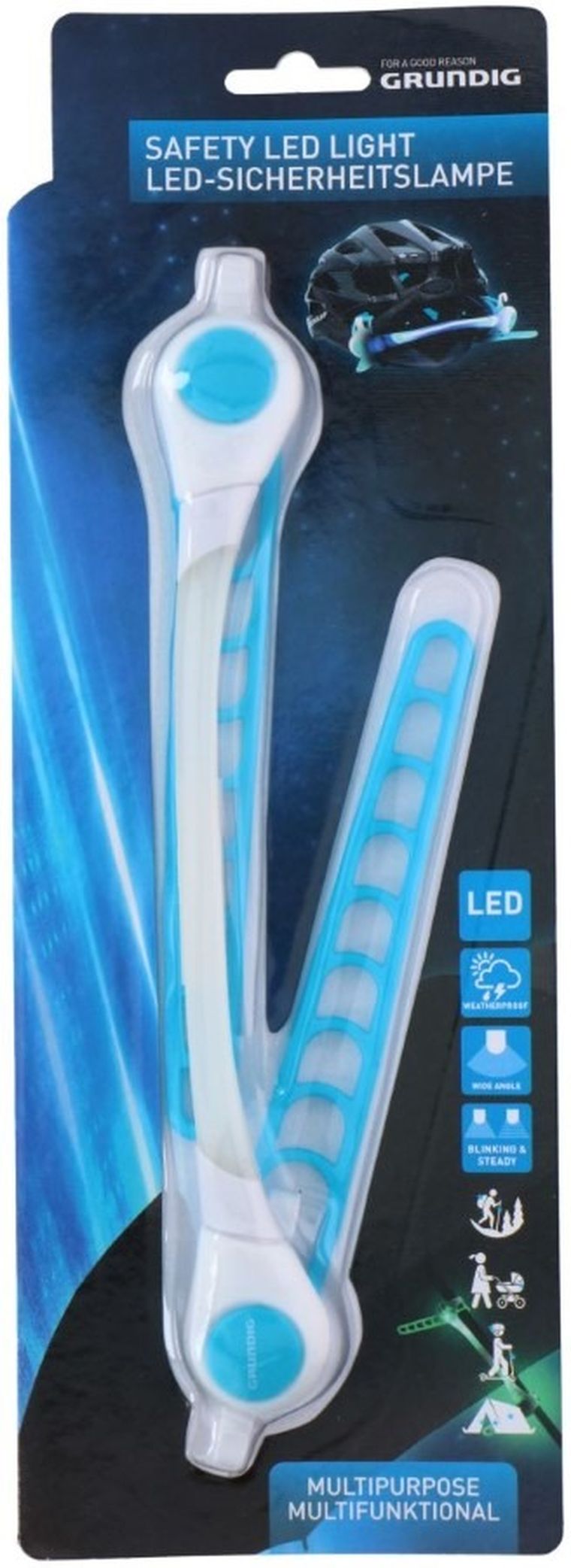 Grundig, opaska odblaskowa, LED, niebieski