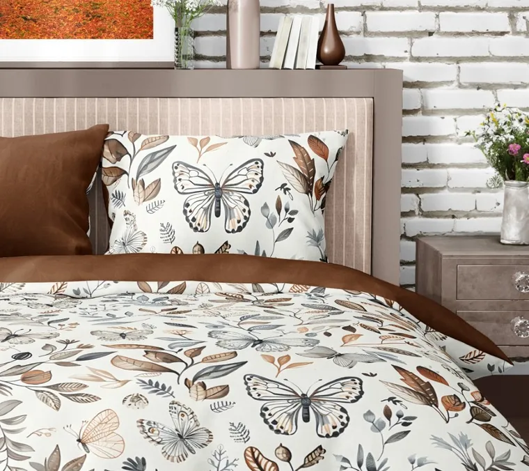 Gusto, Motyle, 2-częściowy komplet pościeli, 100% bawełna, 140-200 cm